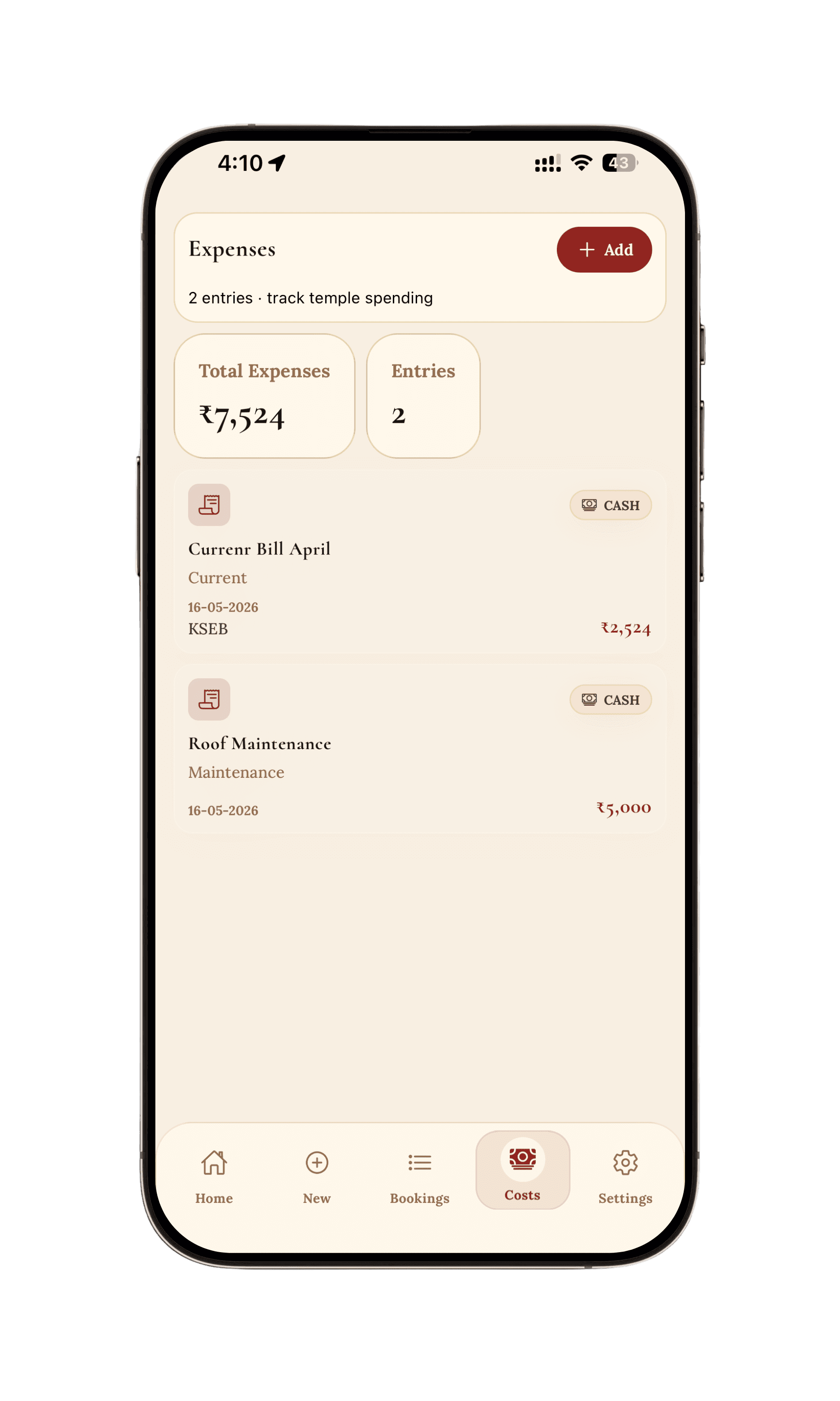 Expense tracking